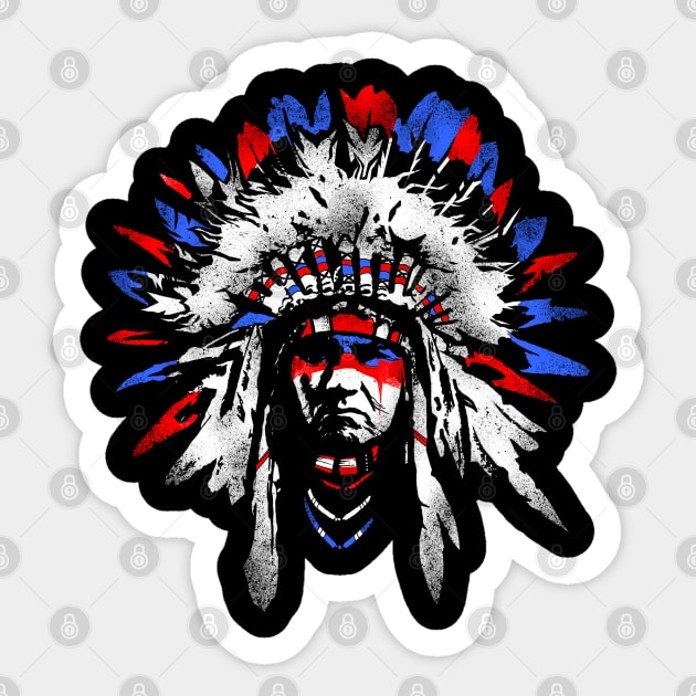 Native American Chief Sticker by Styr Designs